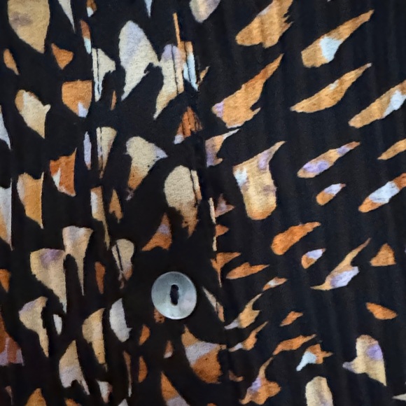 🖤🦁🟣🍦Nanette Black and Orange Abstract Blouse - Picture 3 of 10